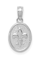 pretty Fleur de Lis white gold baby charm